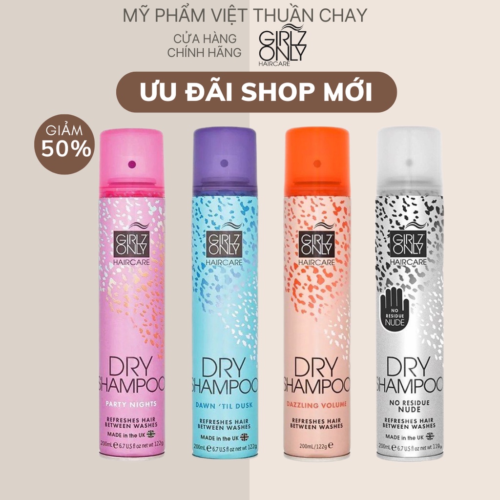 Dầu Gội Khô GIRLZ ONLY DRY SHAMPOO 200ml
