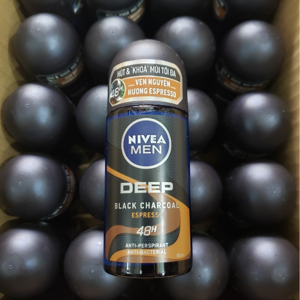 Lăn khử mùi Nivea Men Deep Black Charcoal Hương Espresso 50ml