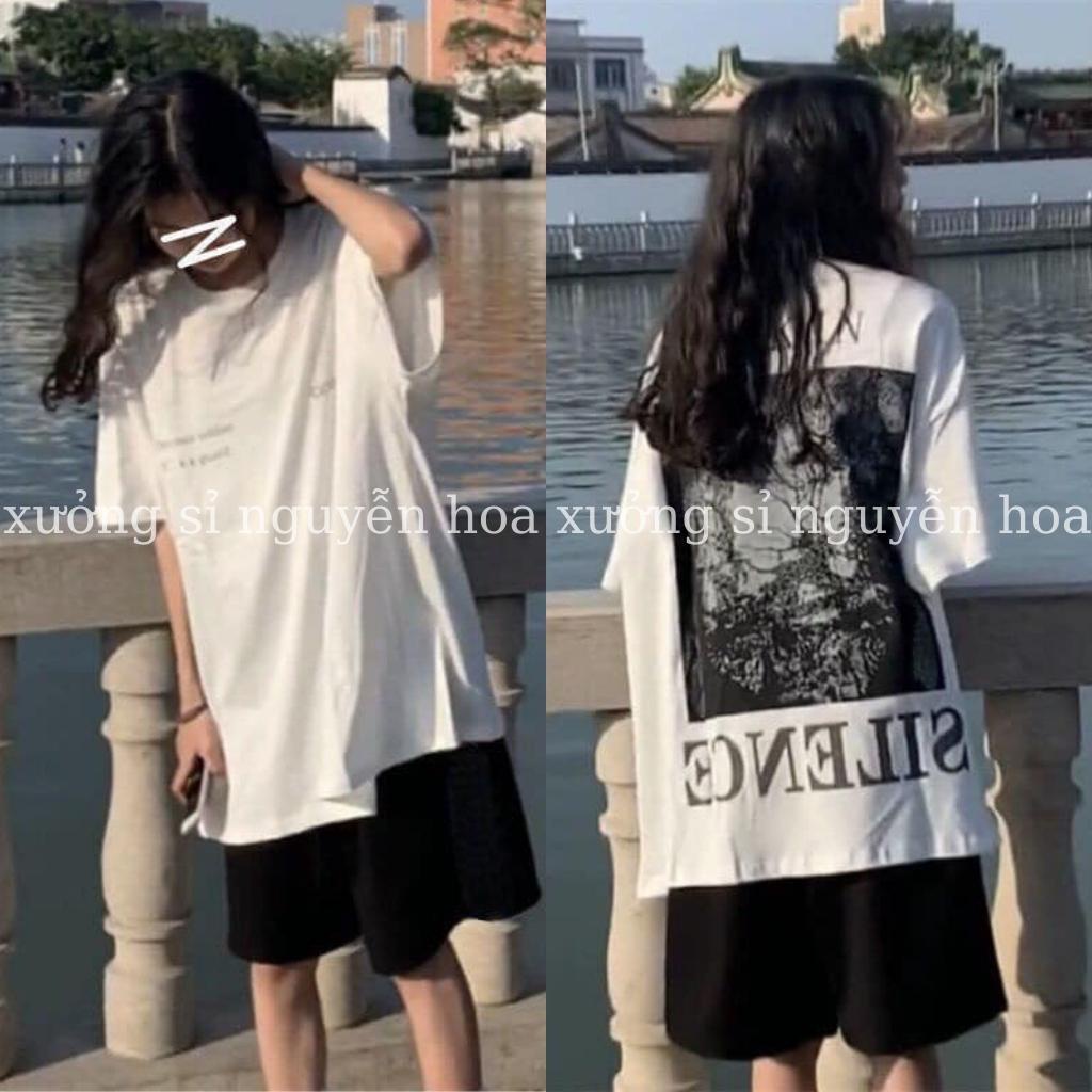 Sét bộ áo thun tay lỡ dáng rộng in rừng cây kèm quần đùi form rộng unisex nam nữ mặc được xưởng sỉ nguyễn hoa