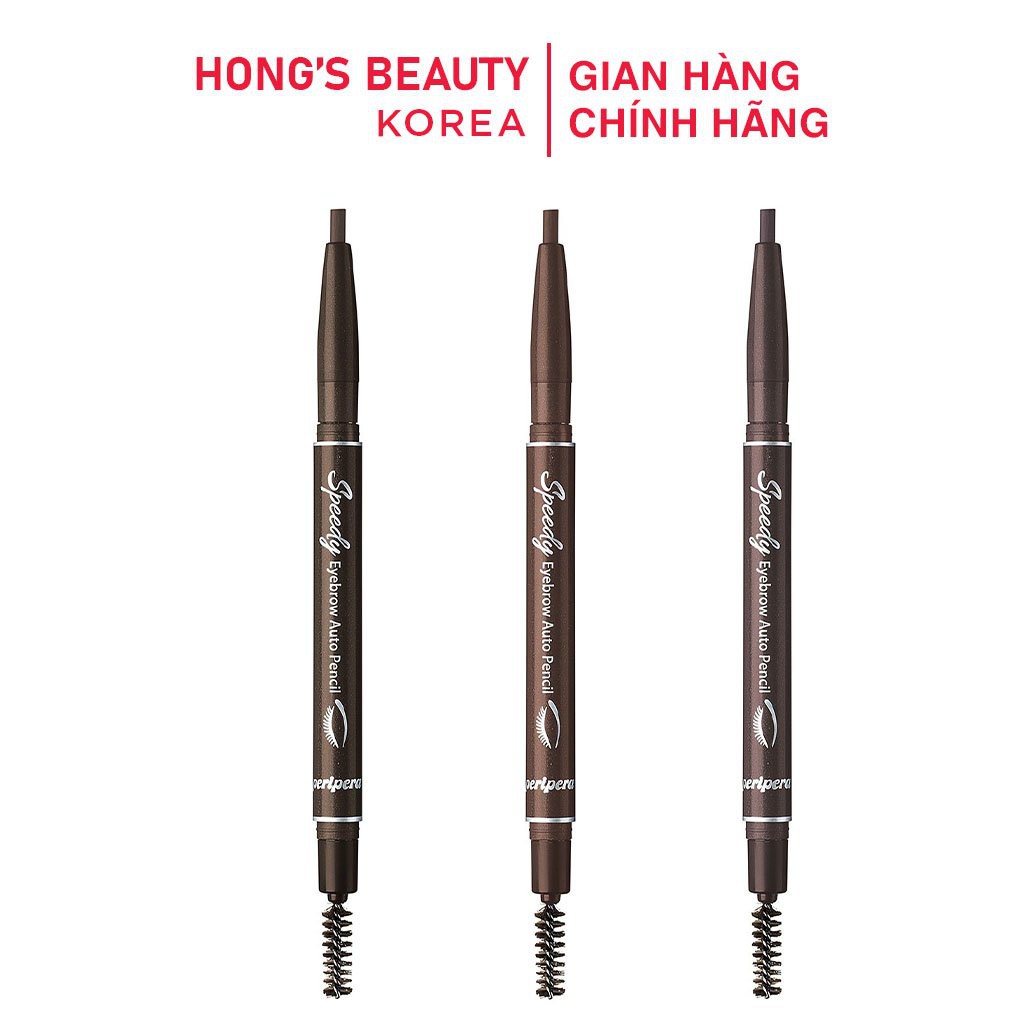 Chì kẻ mày Peripera Speedy Eyebrow Auto Pencil (Wood Pencil) đầu bút dễ kẻ, bám lâu - HONGS BEAUTY