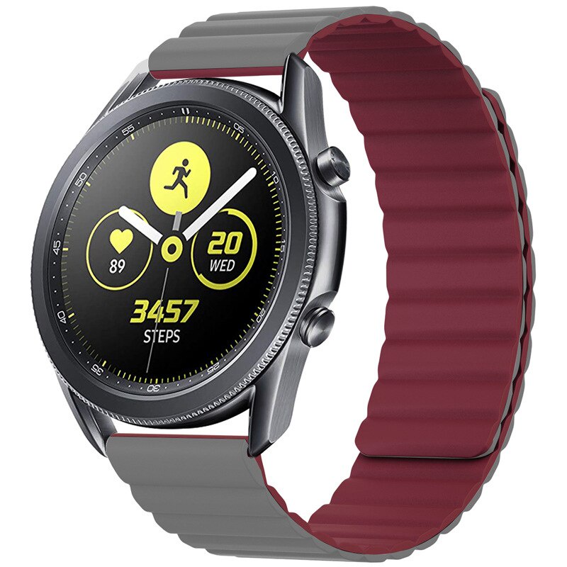 Dây đeo đồng hồ thông minh bằng da từ tính 20mm 22mm cho Huawei Watch Gt 2 Samsung Galaxy Active 2