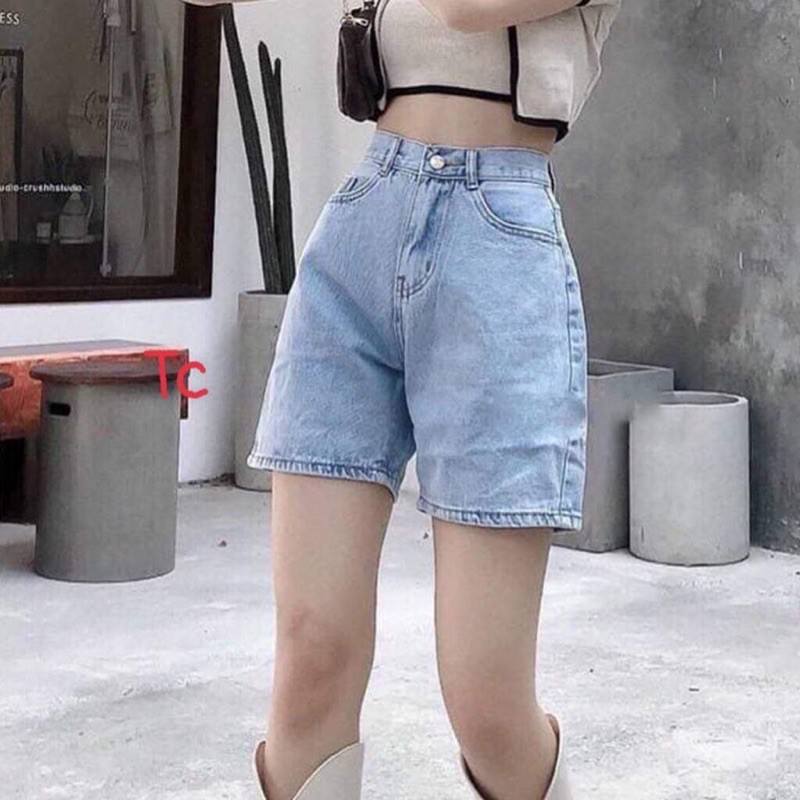 Quần sooc bò trơn