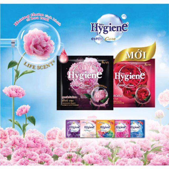 NHẬP MÃ [ JANT1 giảm 5k ] Nước Xả Vải Hygiene Thái Lan Đậm Đặc Siêu Thơm Dây 12 Gói dùng thử siêu tiện lợi