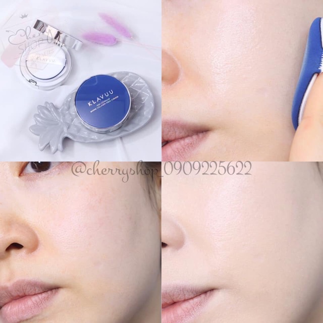 [KÈM LÕI] Phấn nước Klavuu Blue Pearlsation High Coverage Marine Collagen Aqua Cushion SPF50+/PA+++ ( kèm lõi )