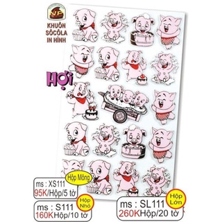 KHUÔN CHOCOLATE IN HÌNH 12 CON GIÁP ( NGỌ MÙI THÂN DẬU TUẤT HỢI ) TRANG TRÍ BÁNH KEM SINH NHẬT