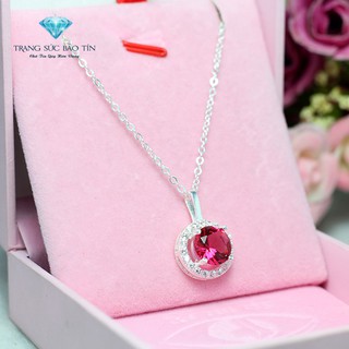 Dây Chuyền Bạc Nữ Tròn Đỏ Bạc Ta - Thương Hiệu Bảo Tín