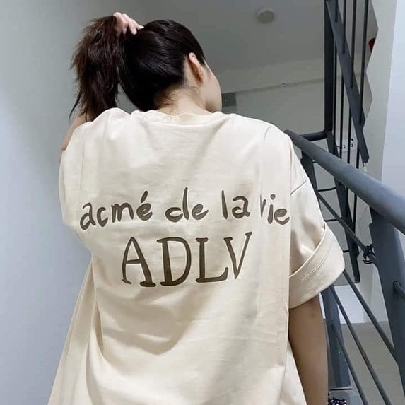 Áo thun ADLV Glossy unisex màu tan cotton cao cấp chống bông tróc, áo thun form rộng kiểu dáng oversized
