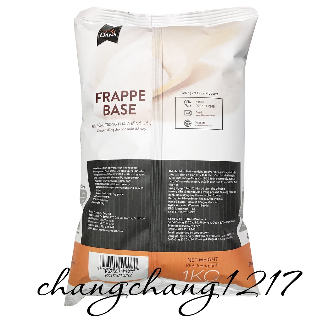 Bột Đá Xay Chống Tan Tách Nước Frappe Dans Gói 1kg