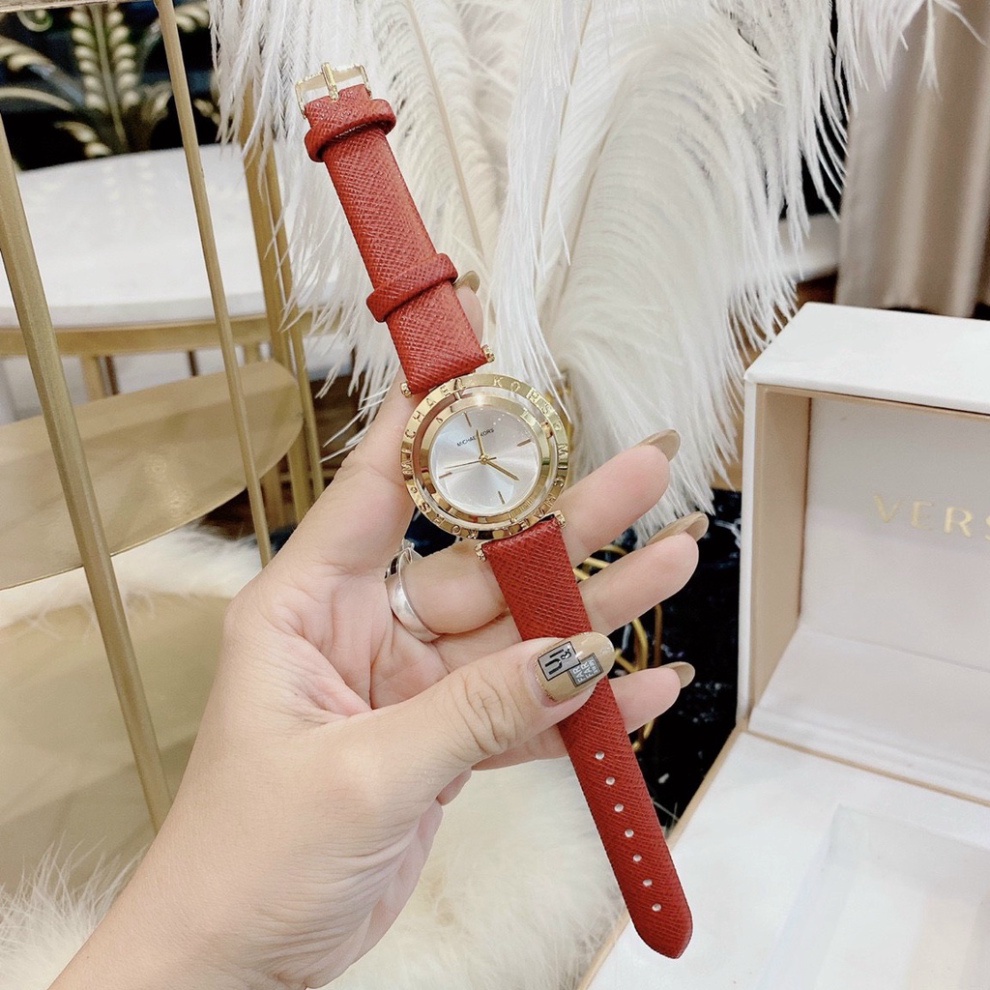 Đồng hồ nữ Michael Kors Dây da mặt xoay độc đáo cá tính mã MK360 ket-STORE