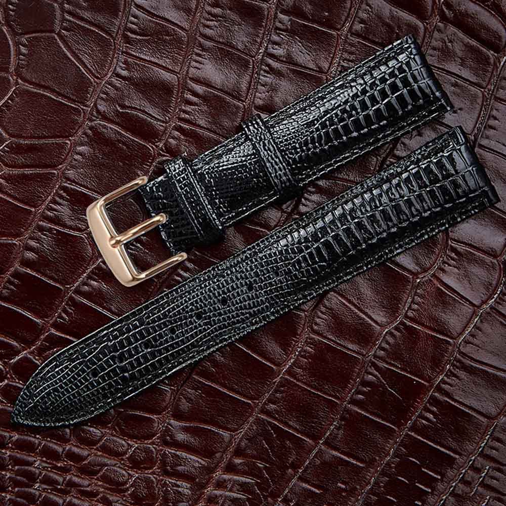 2019 New Lizard Pattern Genuine Leather Watch Band Bright Belt Watch Accessories 12mm 14mm 16mm 18mm 20mm 22mm 24mm