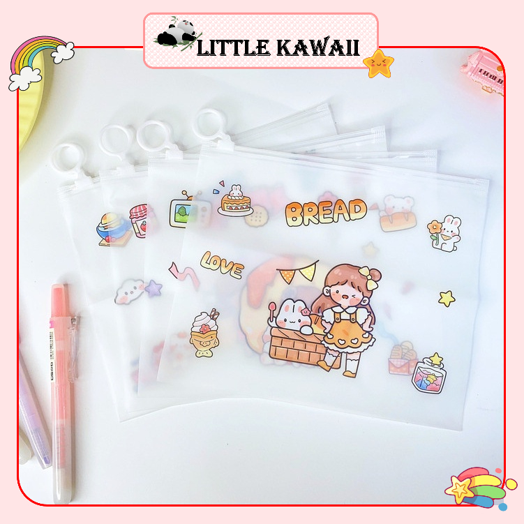 Túi zip đựng bút trong suốt Bé gái cute
