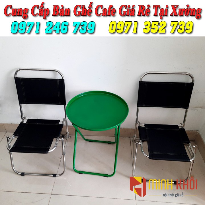 [RẺ VÔ ĐỊCH] Combo 10 ghế xếp lưng thấp + 5 bàn trà chanh xếp gọn