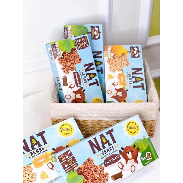 Bánh ngũ cốc ăn sáng Nat Bears giàu dinh dưỡng tà UK