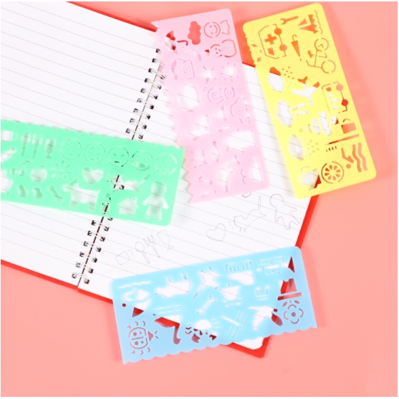 🍉Thước kẻ in hình cho bé tập vẽ 15*6,5cm DUASHOP