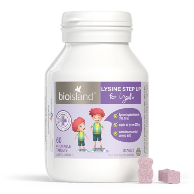 Bio island  lysine step up for youth tăng chiều cao cho trẻ từ 6 tuổi-24 tuổi