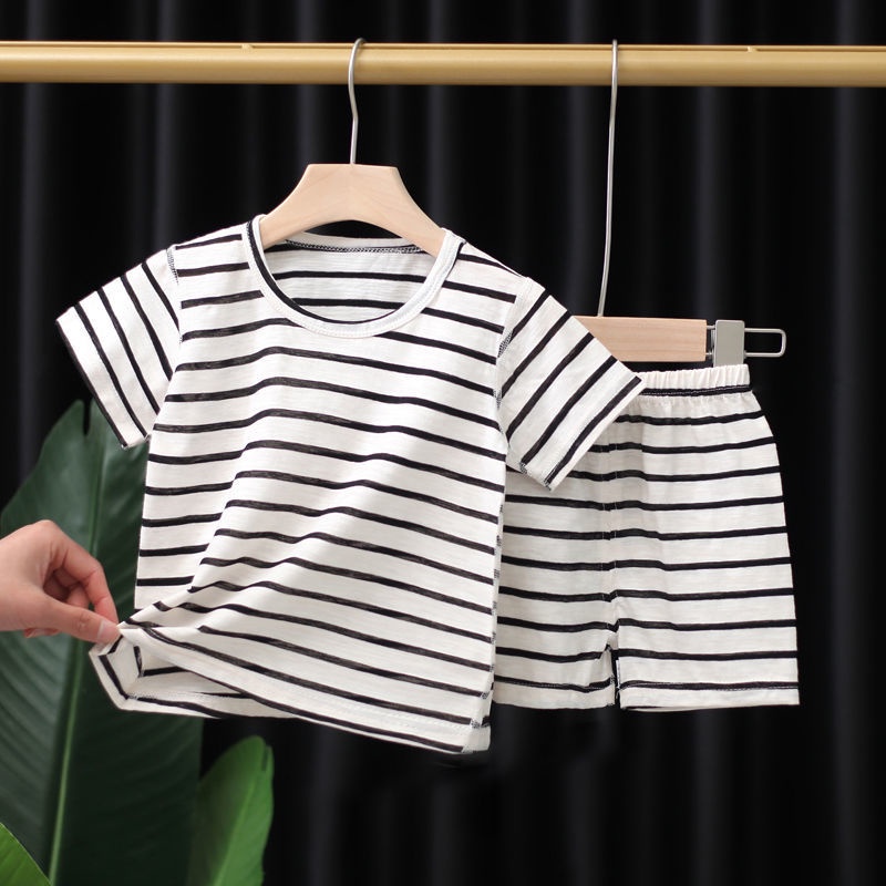 Set Bộ Sọc Ngắn Ngẫu Nhiên (Size 6-18kg) cho Bé Gái Và Bé Trai vải 100% cotton mềm mịn thoáng mát HOT NHẤT ##2022##