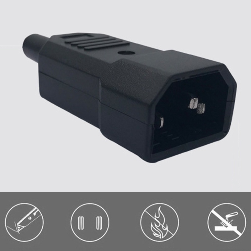 Dây Cáp Nối Nguồn Máy Tính Godd Iec C14 3pin Iec-C14 10a 250v Đen