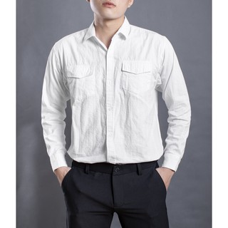 Áo sơ mi nam dài tay 2 túi cotton 2 túi 4you - 793