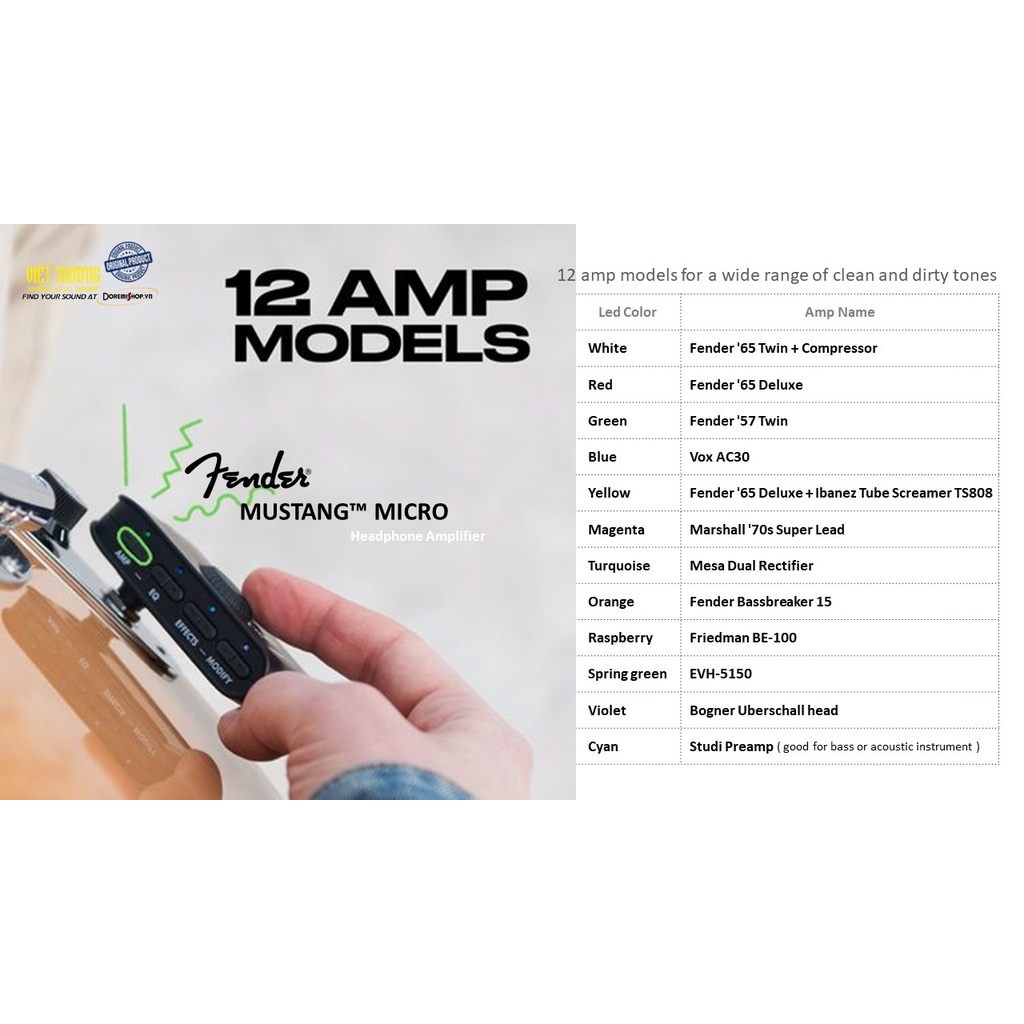 Thiết bị âm thanh đàn guitar điện Fender Amplug Mustang Micro