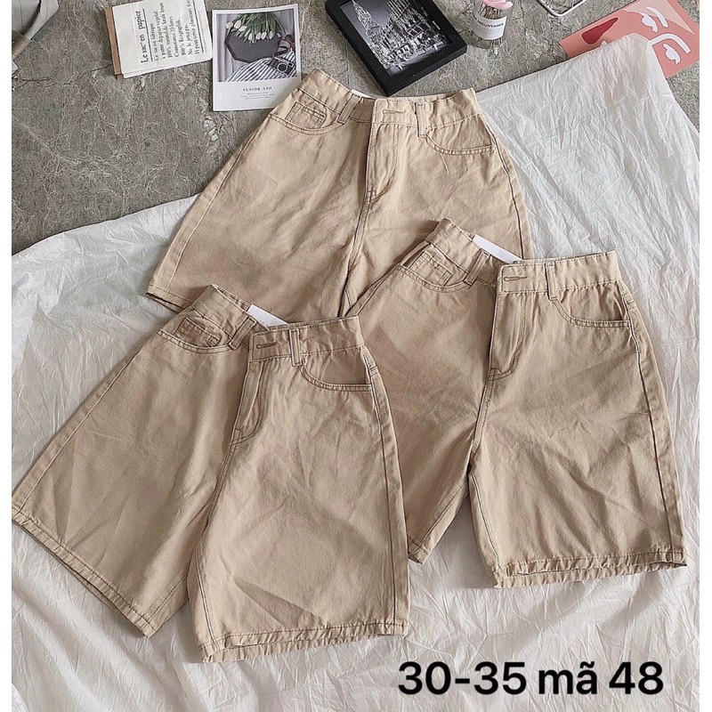 Quần Short ngố kaki nữ lưng cao bigsize 40kg- 80kg. Có 3 màu hàng VNXK