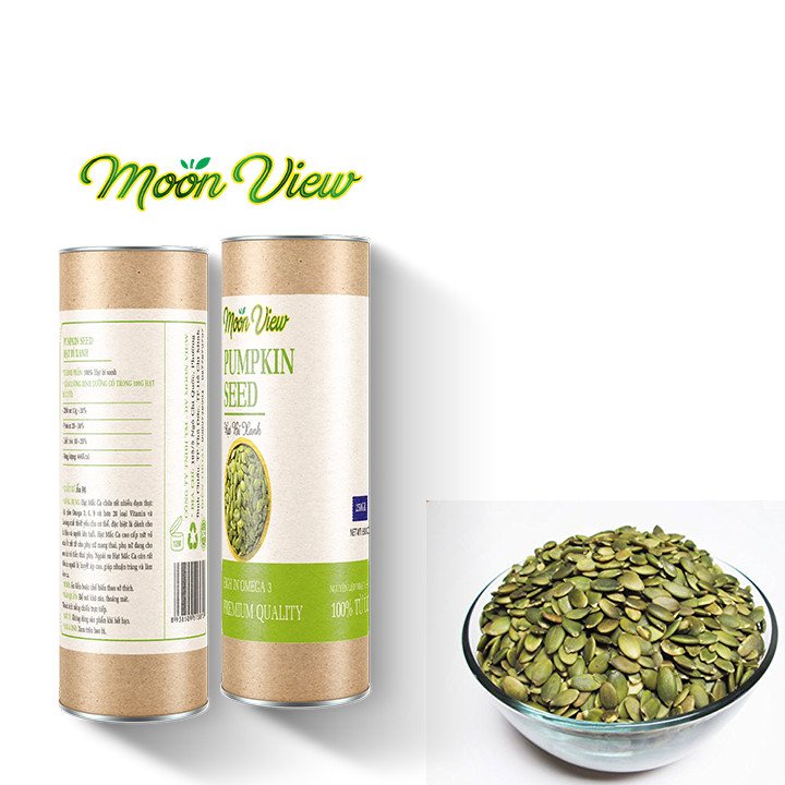 NHÂN HẠT BÍ XANH  HŨ 500G MOON VIEW