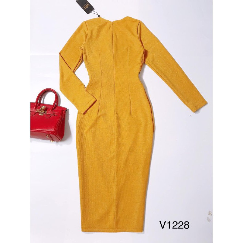 [ xả kho ] MiD Đầm dáng ôm eo thắt nơ thiết kế V1228 Mie Design kèm ảnh thật
