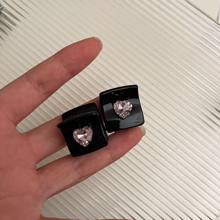 Kẹp tóc hình vuông đính đá zircon trái tim thời trang hàn quốc