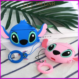 Vỏ Airpods pro chống va đập - kèm móc(mã ốp stich)