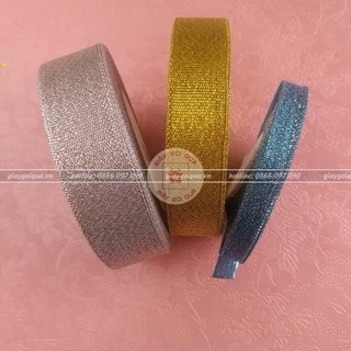 5m dây ruy băng nhũ – kim tuyến 1cm – RB07