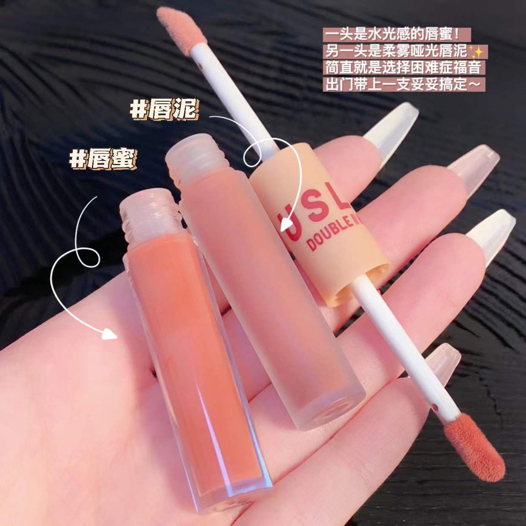 Son Môi Hai Đầu Dưỡng Ẩm Chống Thấm Nước MM
