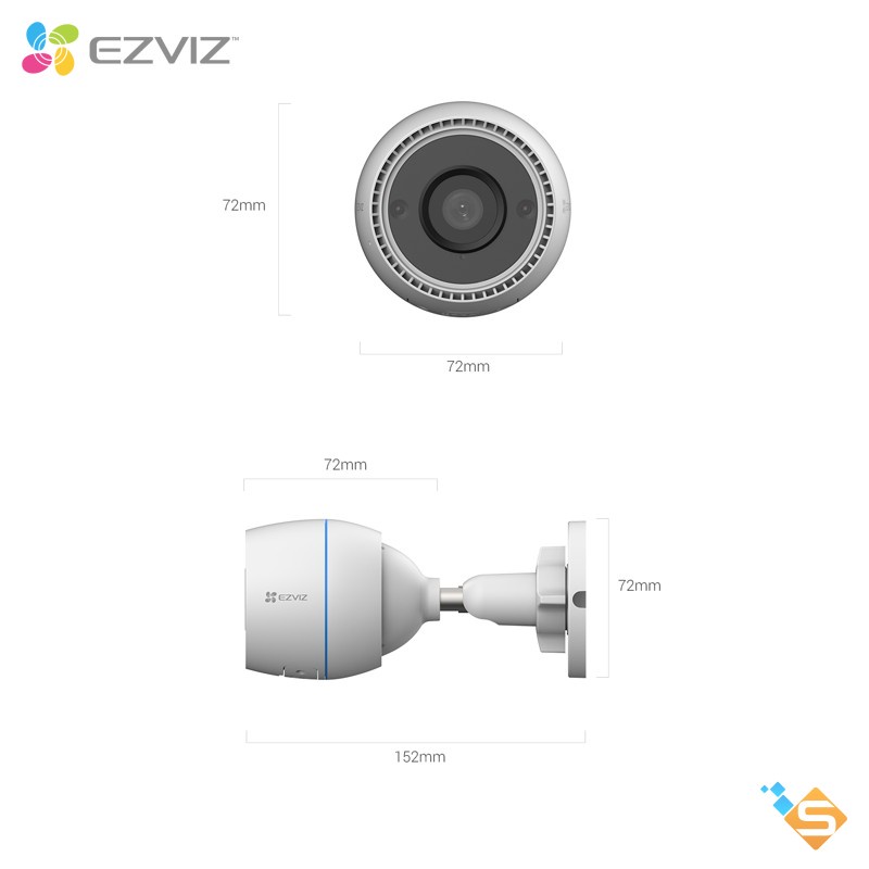 Camera Wi-Fi Ngoài Trời EZVIZ C3TN OutPro 3MP 2K / 2MP H.265 - Bảo Hành Chính Hãng 2 Năm