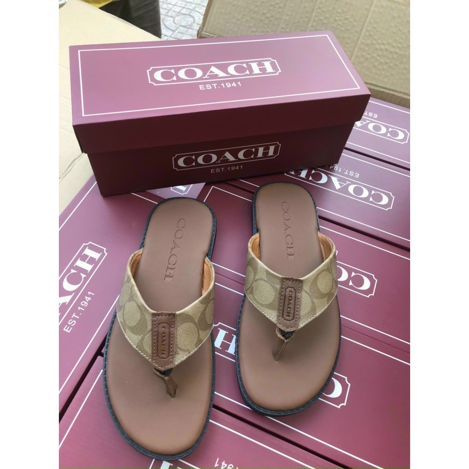 Dép Kẹp Da Coach Xỏ Ngón Cao Cấp, Thiết Kế Hiện Đại