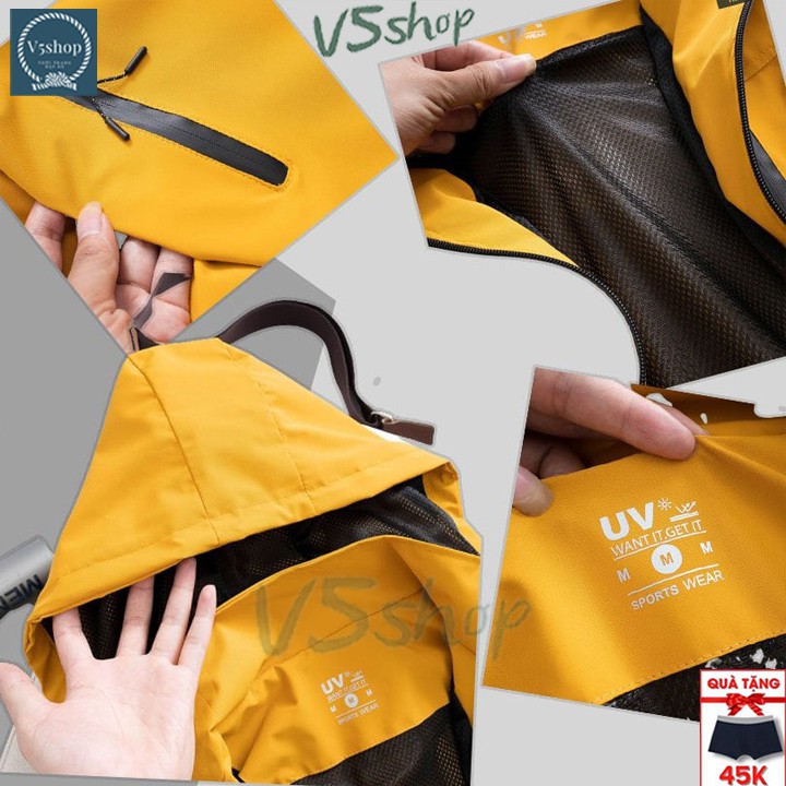 Áo khoác gió nam nữ vải dù form rộng đẹp có mũ tháo rời tráng bạc chống nắng chống nước lót lưới AKG1