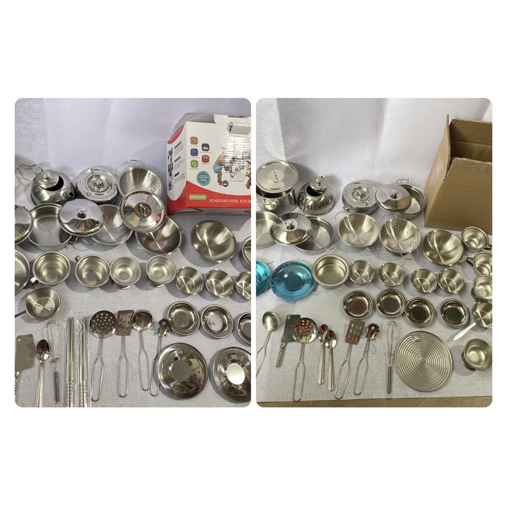 Bộ Đồ Chơi Nhà Bếp Nấu Ăn Inox 40 Món