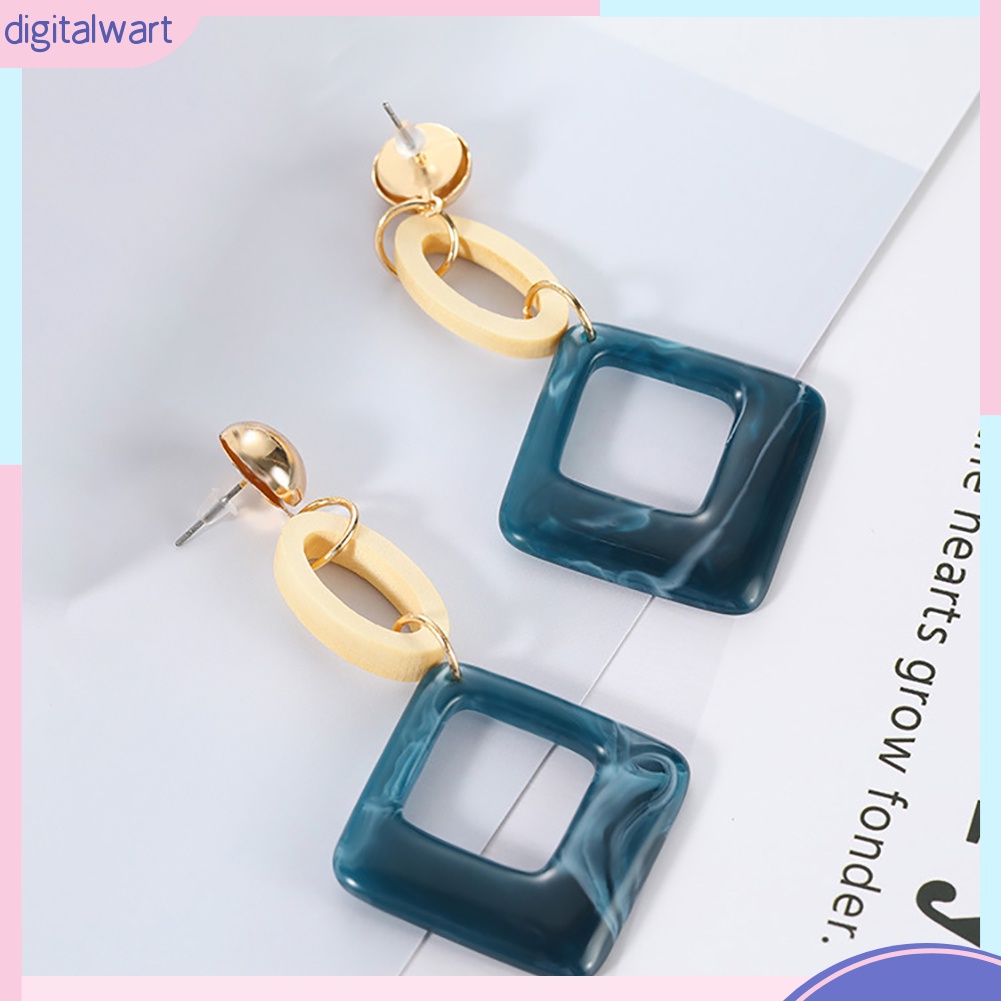 Khuyên tai hình tròn/thoi dáng dài thanh lịch cho nữ