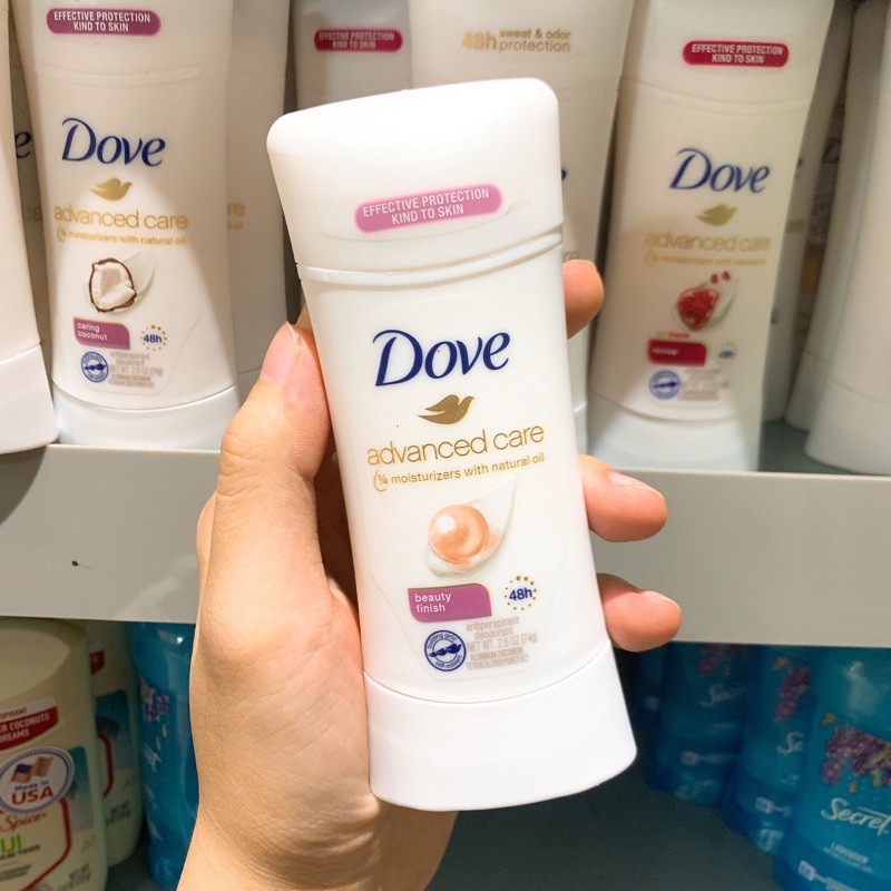 Lăn khử mùi Dove Advanced Care / Beauty Finish / Hương Ngọc Trai ( 74g )