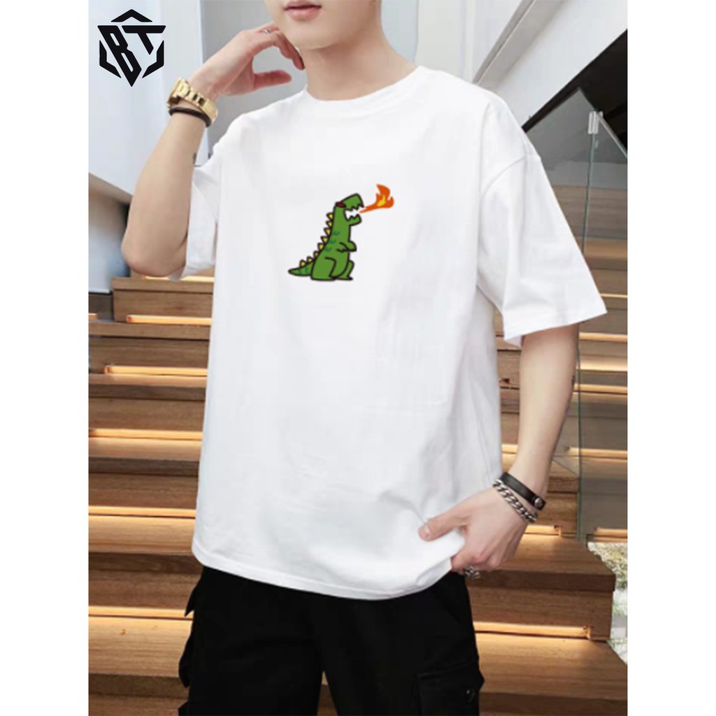 Áo thun tay lỡ 🔴FREESHIP🔴 form rộng unisex Nam Nữ KHỦNG LONG CON | BigBuy360 - bigbuy360.vn