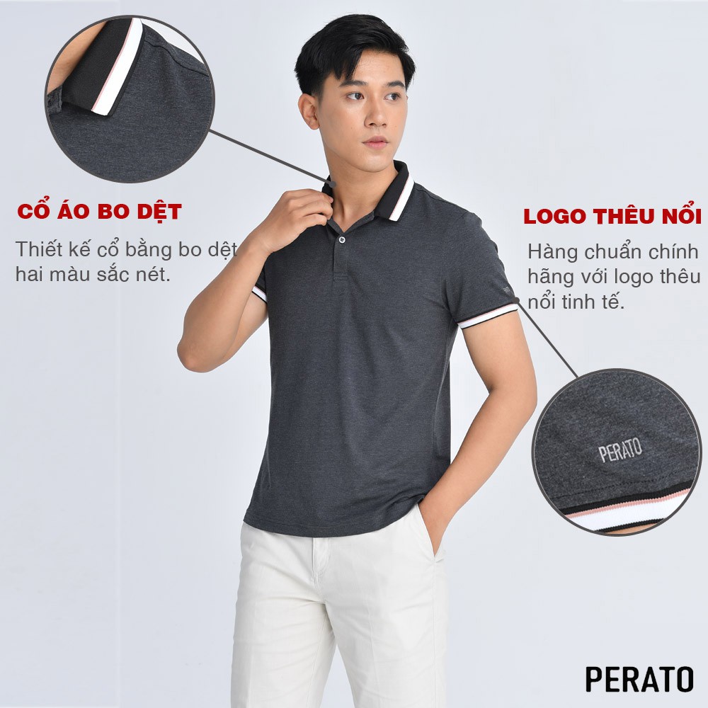 [MUA 2 GIẢM 40K] Áo Polo Nam PERATO (3 màu) Trơn Premium, Chất Liệu Thun Co Giãn, Thấm Hút Mồ Hôi Tốt | BigBuy360 - bigbuy360.vn
