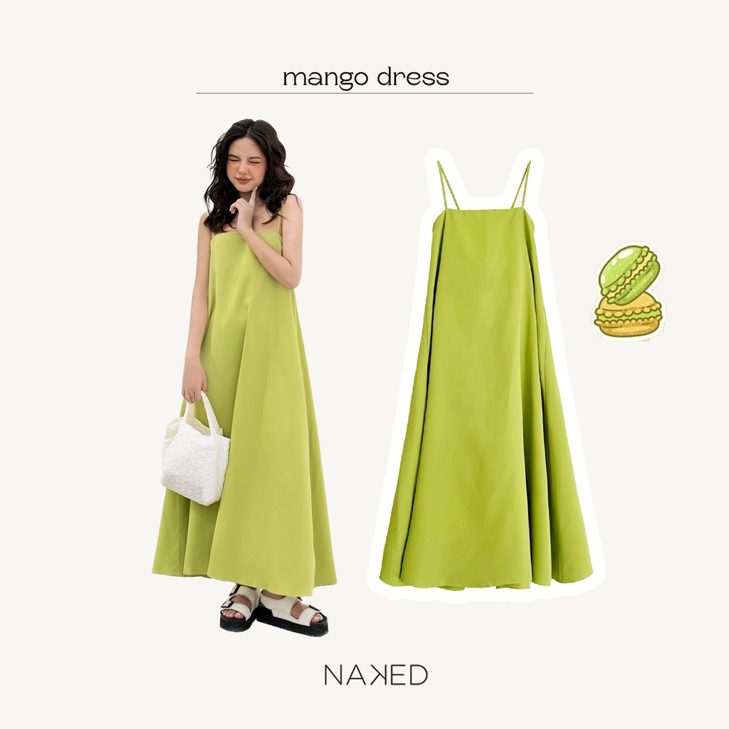 Váy 2 dây dáng xuông cotton thô buộc nơ lưng Naked by V - Mango Dress