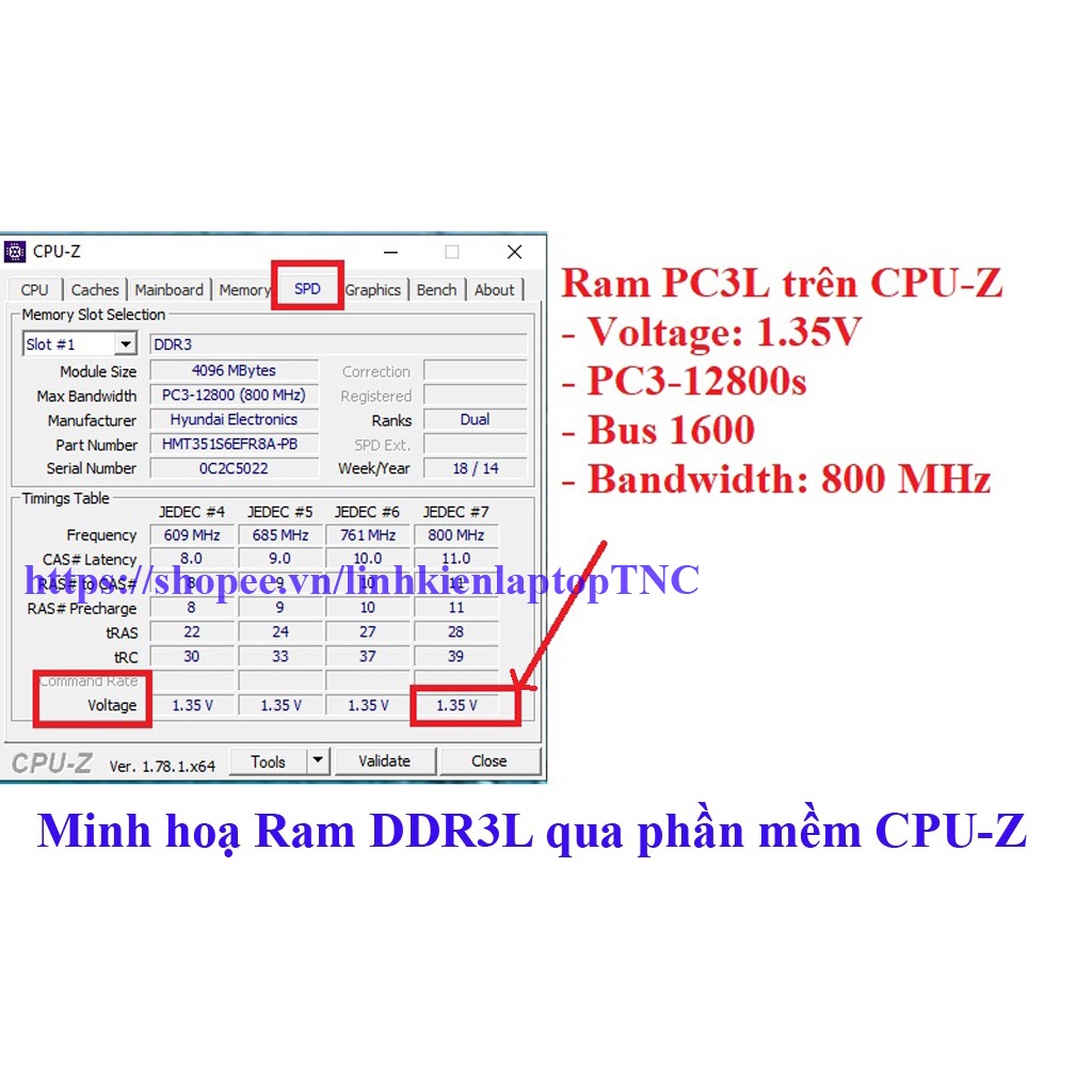 RAM Laptop DDR3L 4Gb / 2Gb Bus 1600 MHz (ký hiệu trên Ram PC3L-12800s) hàng bóc máy