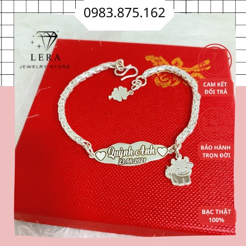 Lắc tay chân bạc khắc tên bé trai bé gái, vòng tay bạc ta mặt mây dây dừa khắc chữ theo yêu cầu lấy ngay tại Lera