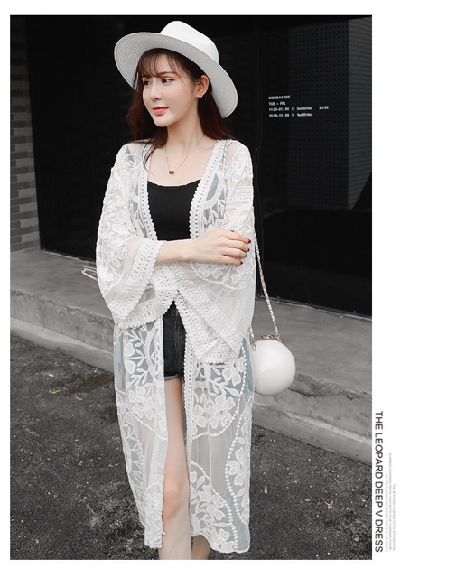 Áo choàng/ khoác lưới đi biển dáng dài | BigBuy360 - bigbuy360.vn