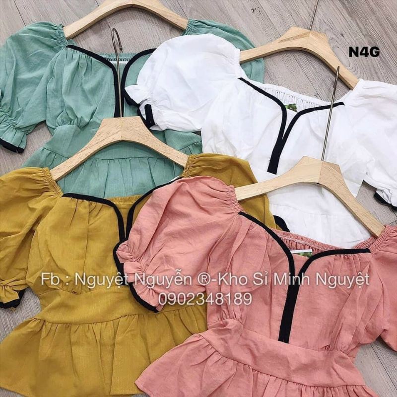 áo peplum cổ V