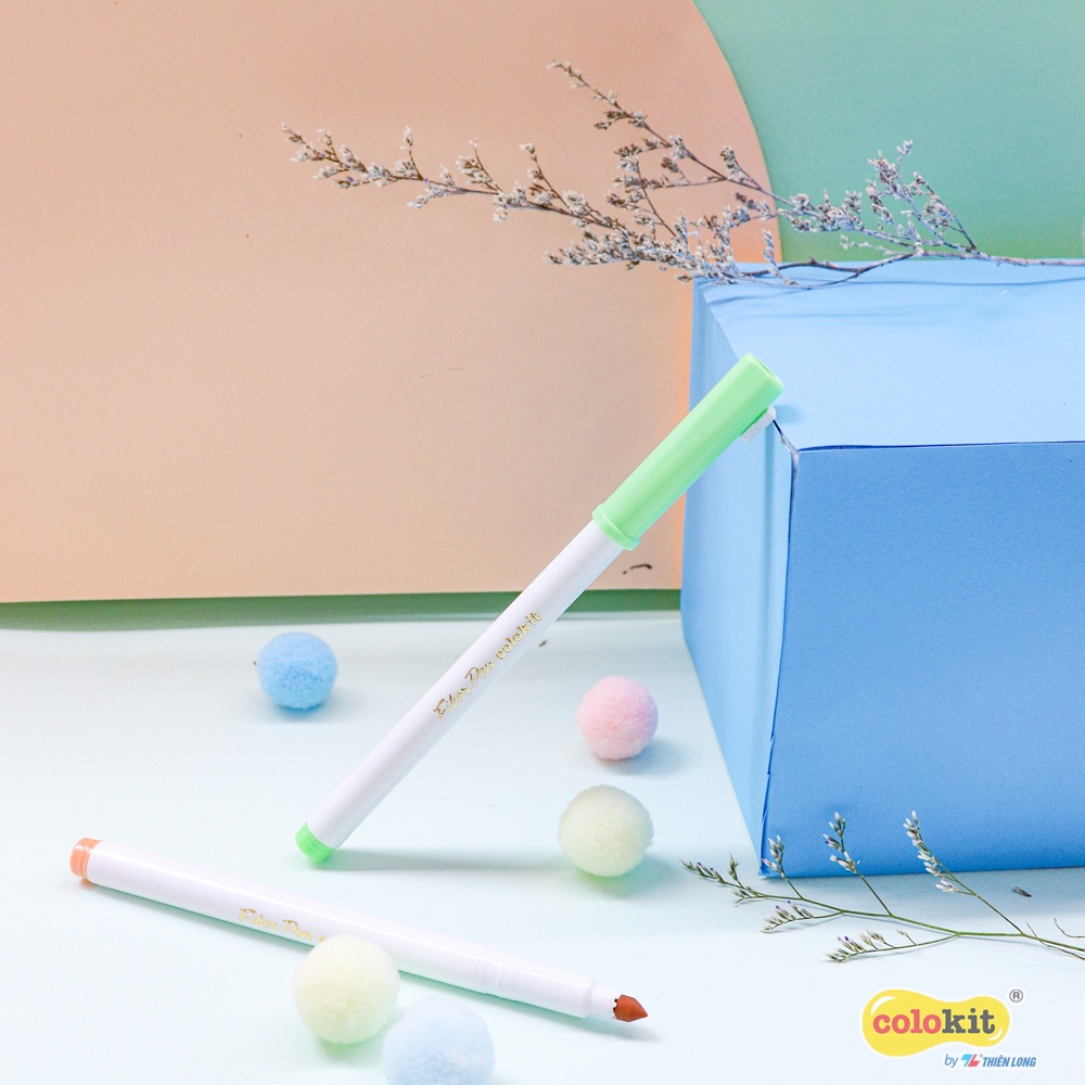 Bút lông 20 màu Pastel Washable Fiber Pen Thiên Long Colokit SWM-C008 - màu rửa được - viết nét thanh nét đậm