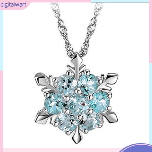 Dây Chuyền Thiết Kế Mặt Hình Bông Tuyết Đính Kim Cương Nhân Tạo Thời Trang Cho Nữ