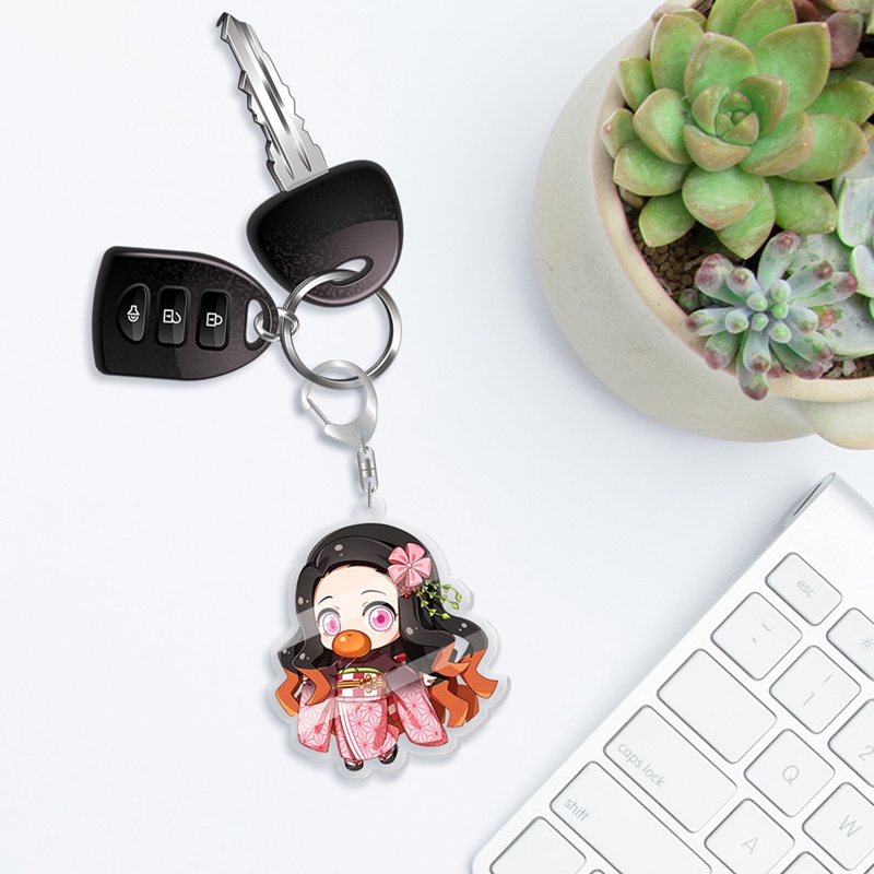 Móc Khóa Nhựa Acrylic Họa Tiết Thanh Gươm Diệt Quỷ Dễ Thương