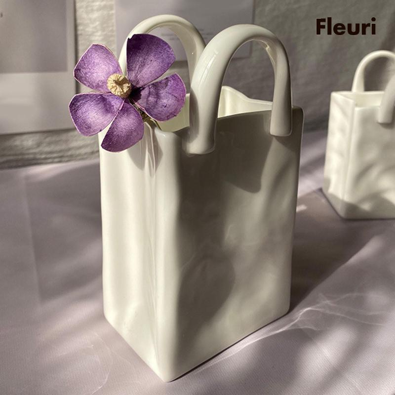 Lọ Hoa Gốm Hình Túi Xách Trang Trí Phòng Khách