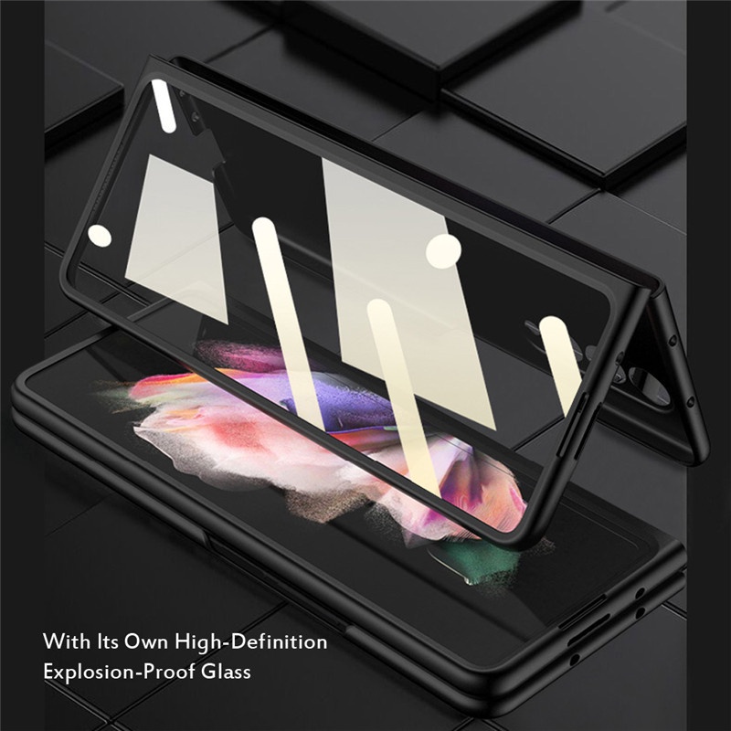 Bao Da Điện Thoại Họa Tiết Vải Có Ngăn Đựng Thẻ Cho Samsung Galaxy Z Fold 3 5G Flod3 Sự Bảo Vệ