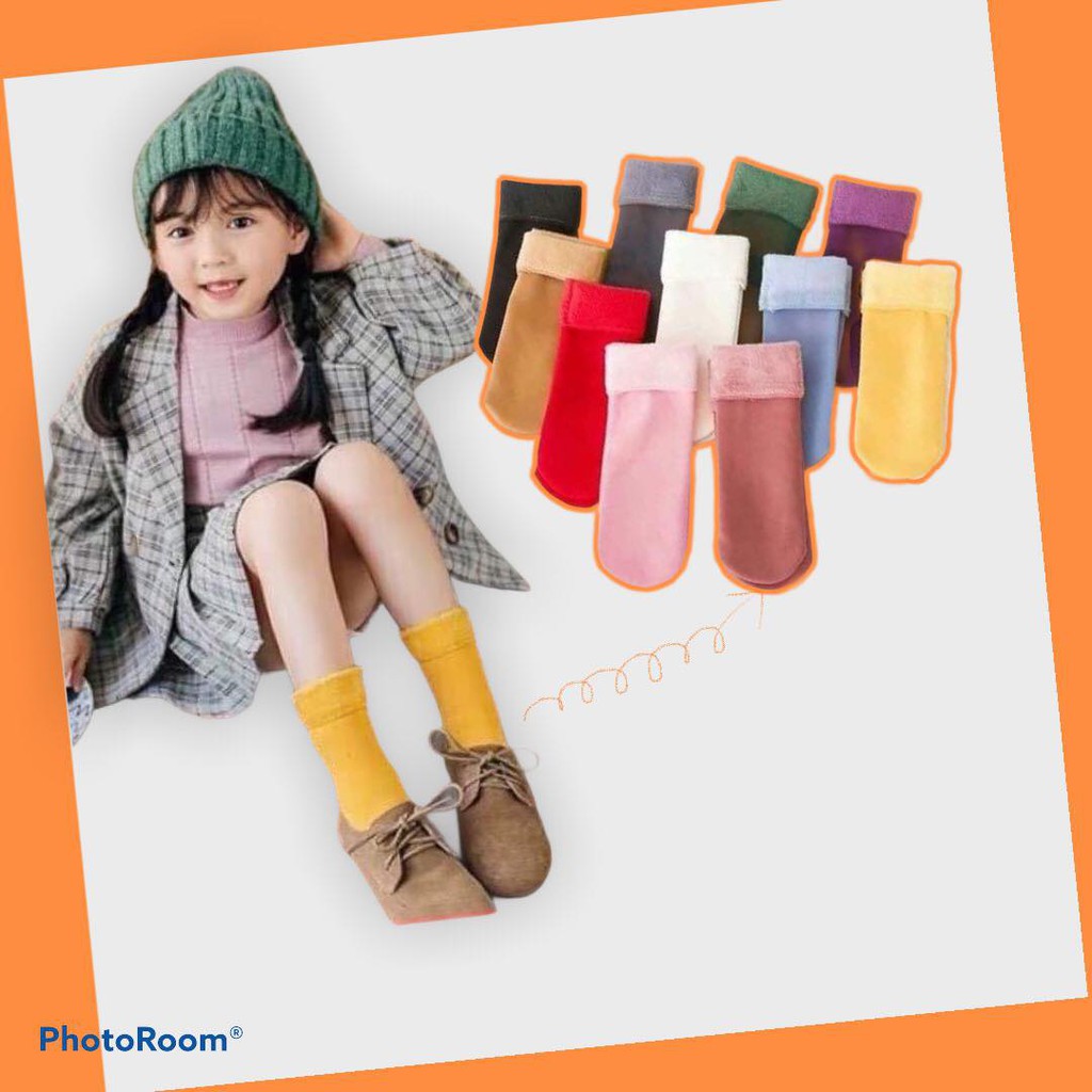 Tất cao cổ cho bé 𝑭𝒓𝒆𝒆𝒔𝒉𝒊𝒑 Lố 5 Tất cao cổ lót lông siêu ấm cho bé từ 2-8 tuổi
