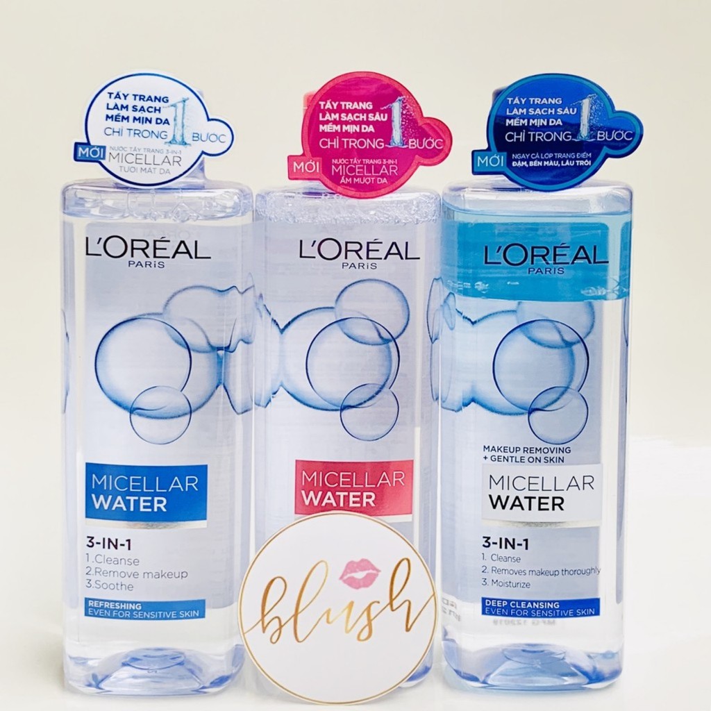 ( Date 2024) Nước tẩy trang cho mọi loại da L'Oreal Paris 3-in-1 Micellar Water 400ml